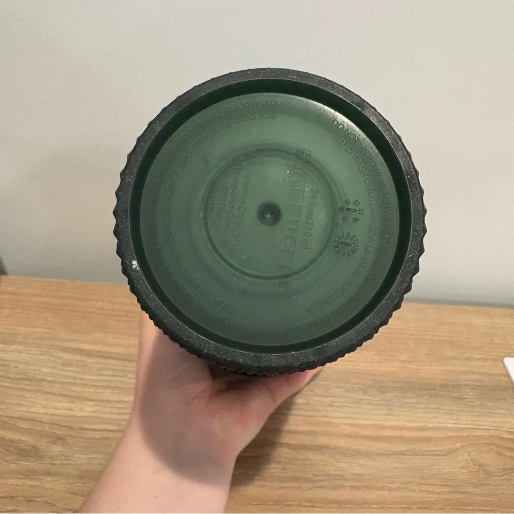 Starbucks Matte Dark Emerald Green soft touch‎ studded Bling Venti Cup